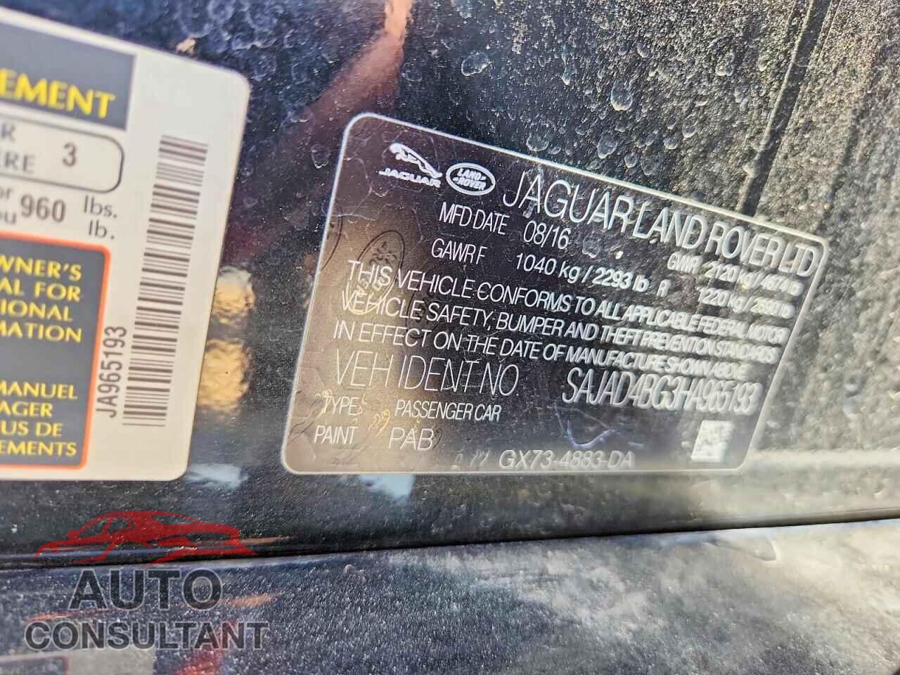 JAGUAR XE 2017 - SAJAD4BG3HA965193