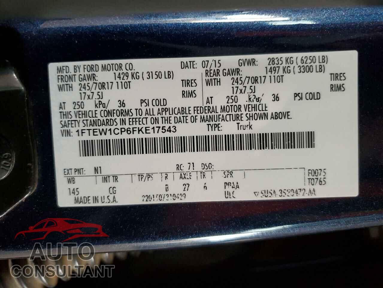 FORD F-150 2015 - 1FTEW1CP6FKE17543
