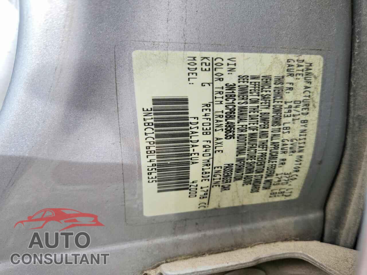NISSAN VERSA 2011 - 3N1BC1CP6BL495635