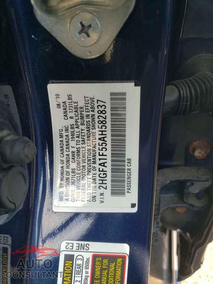 HONDA CIVIC 2010 - 2HGFA1F55AH582837