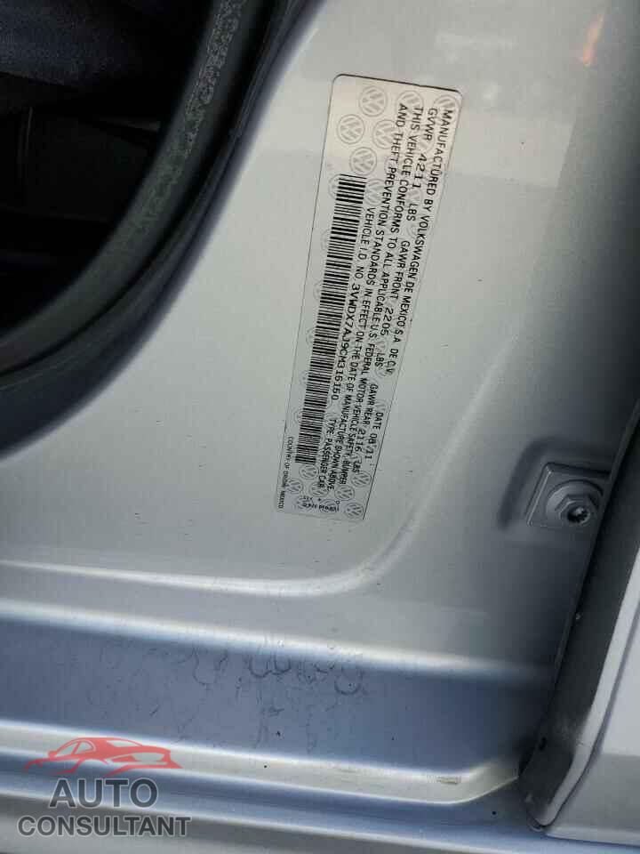 VOLKSWAGEN JETTA 2012 - 3VWDX7AJ9CM315150