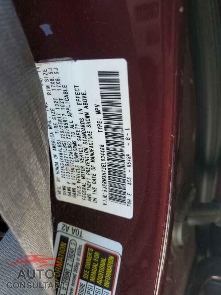 HONDA CRV 2014 - 5J6RM3H72EL034486