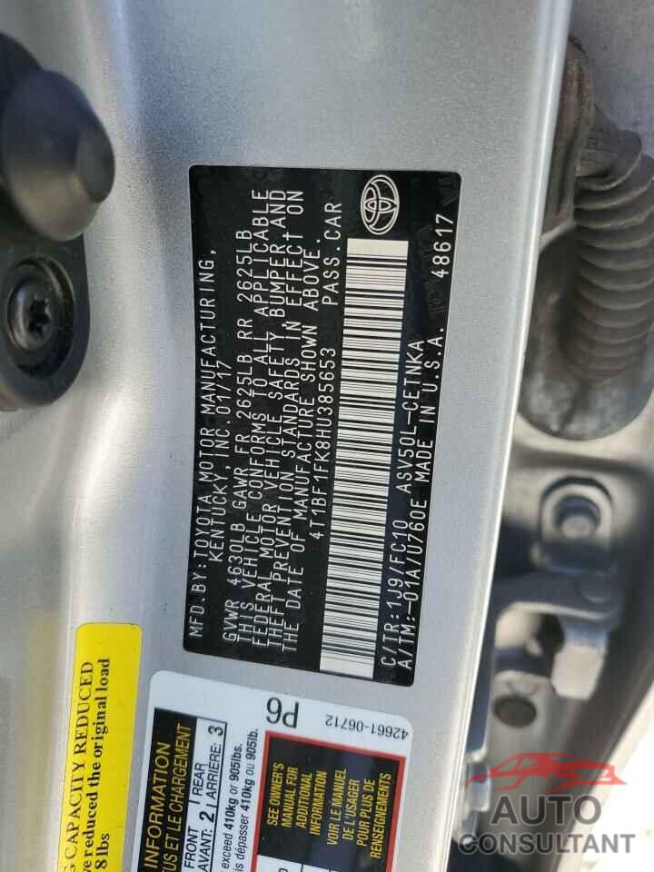 TOYOTA CAMRY 2017 - 4T1BF1FK8HU385653