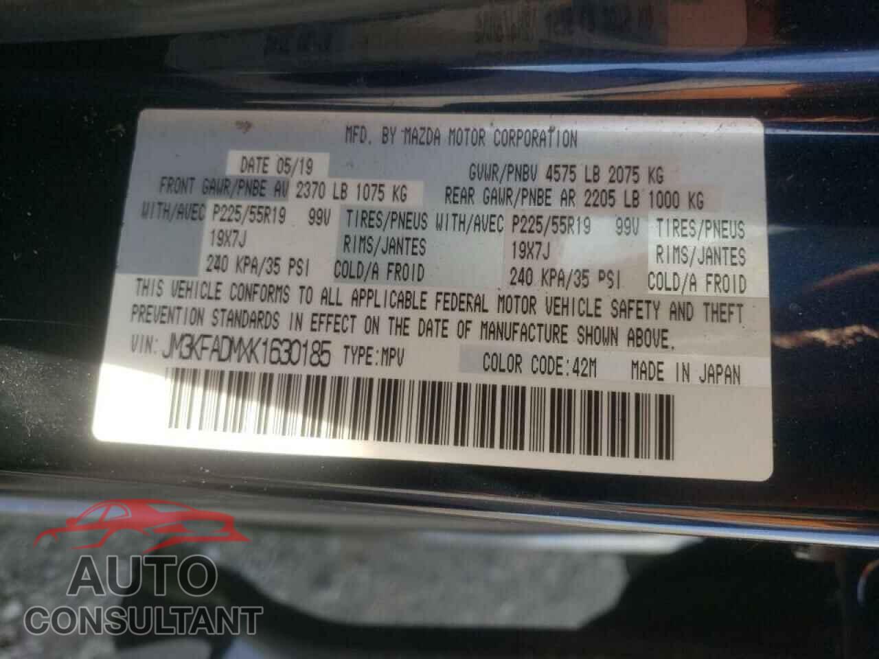 MAZDA CX-5 2019 - JM3KFADMXK1630185