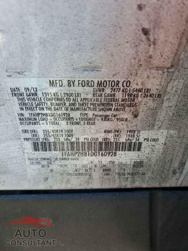 FORD TAURUS 2013 - 1FAHP2H81DG160928