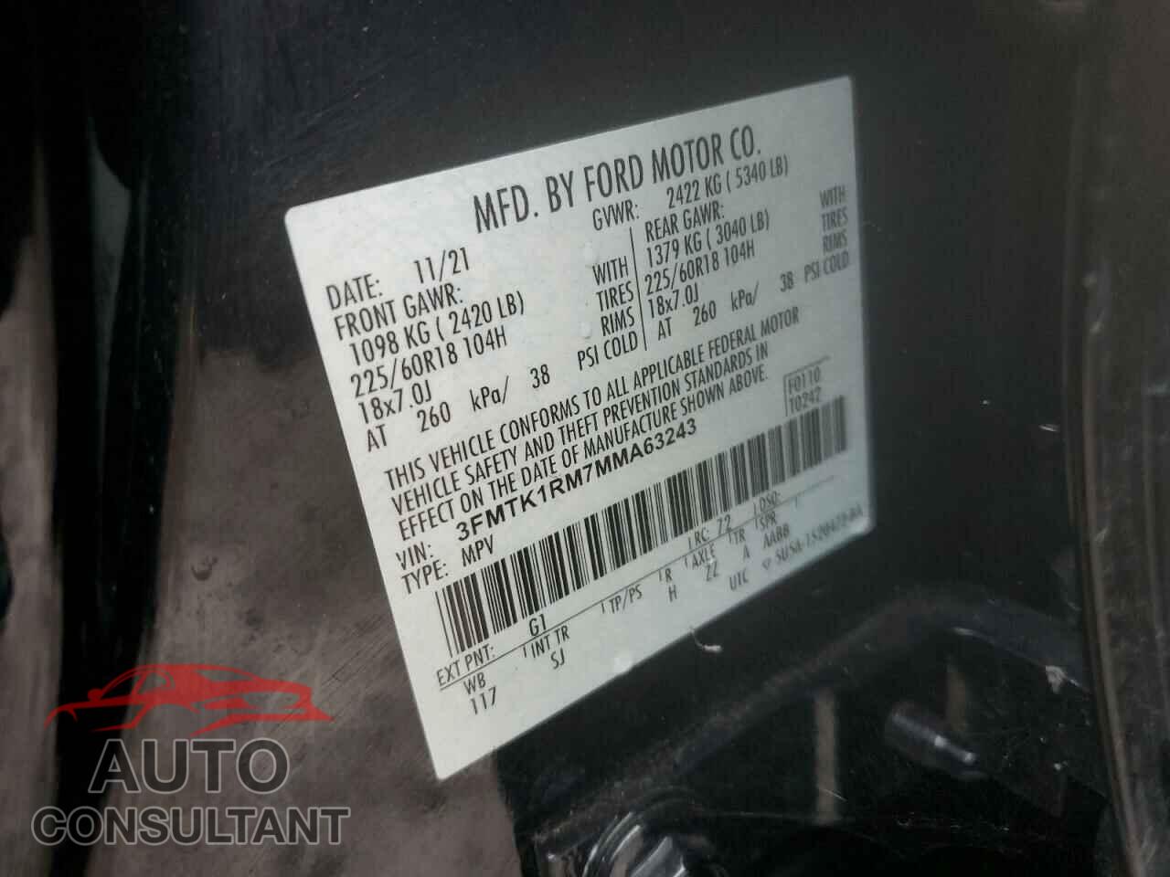 FORD MUSTANG 2021 - 3FMTK1RM7MMA63243