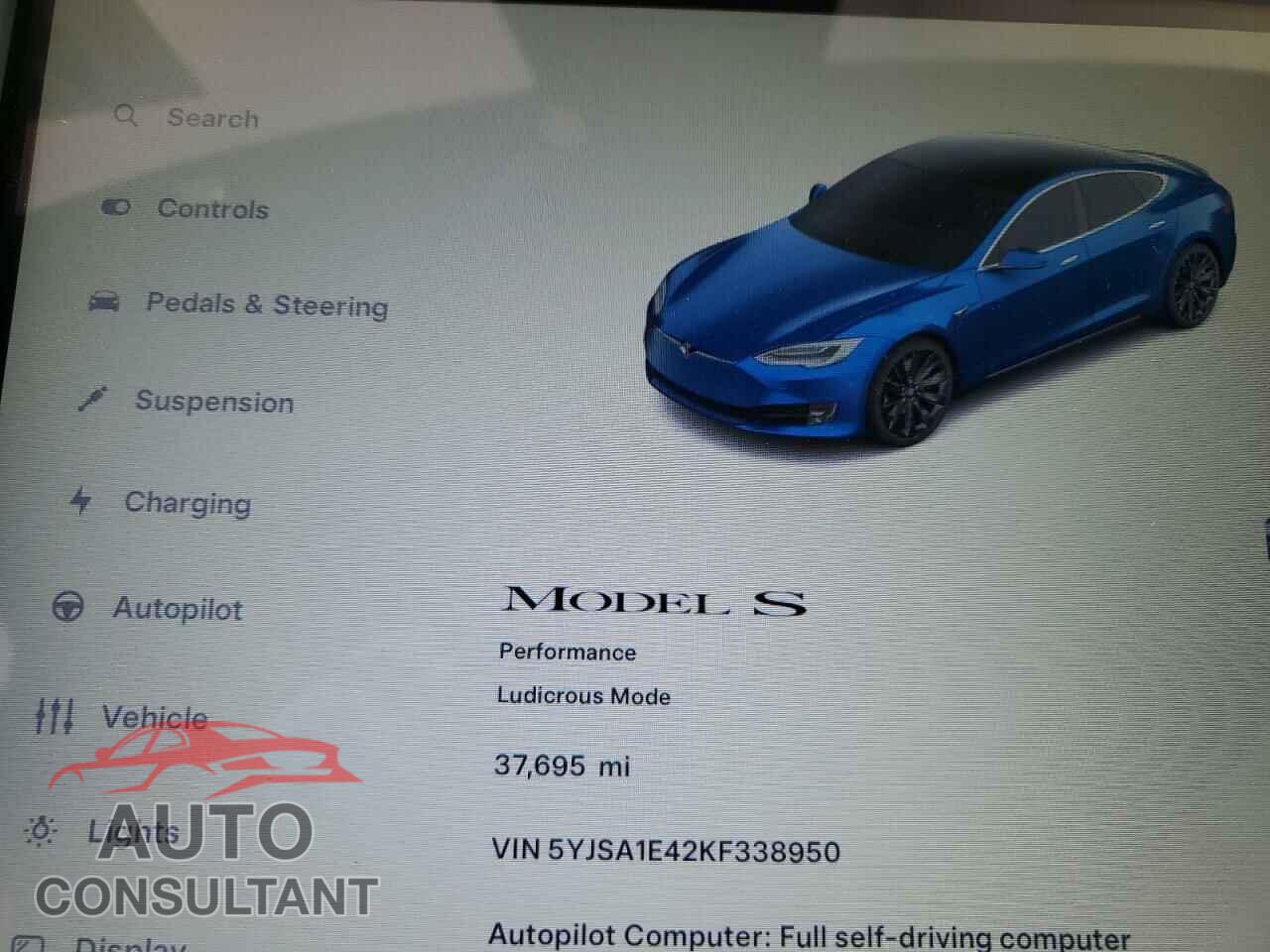 TESLA MODEL S 2019 - 5YJSA1E42KF338950