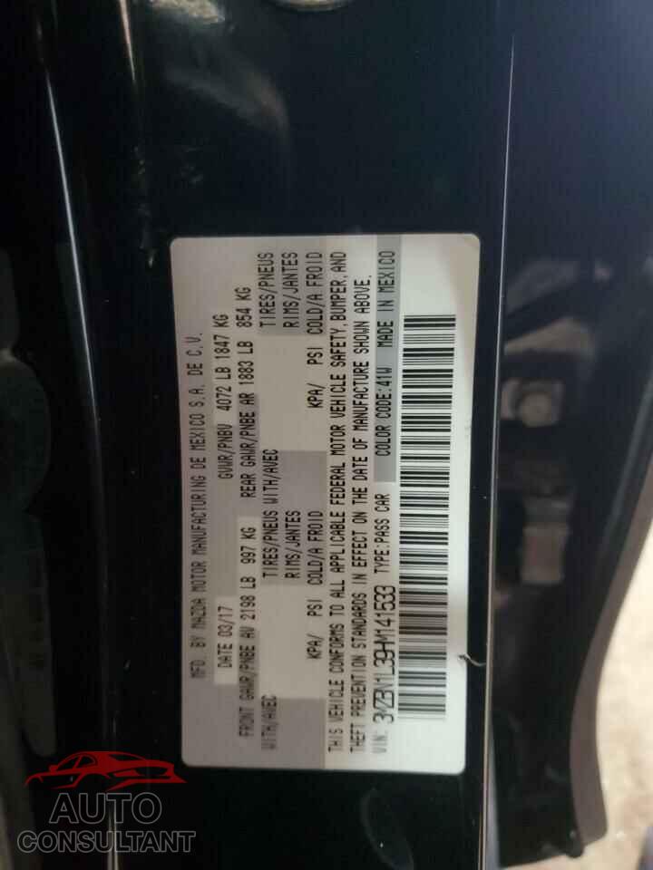 MAZDA 3 2017 - 3MZBN1L39HM141533