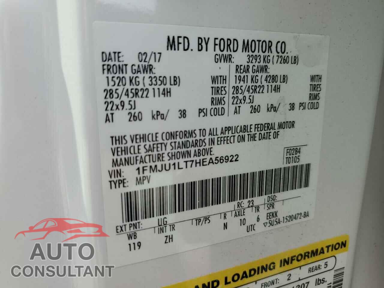 FORD EXPEDITION 2017 - 1FMJU1LT7HEA56922