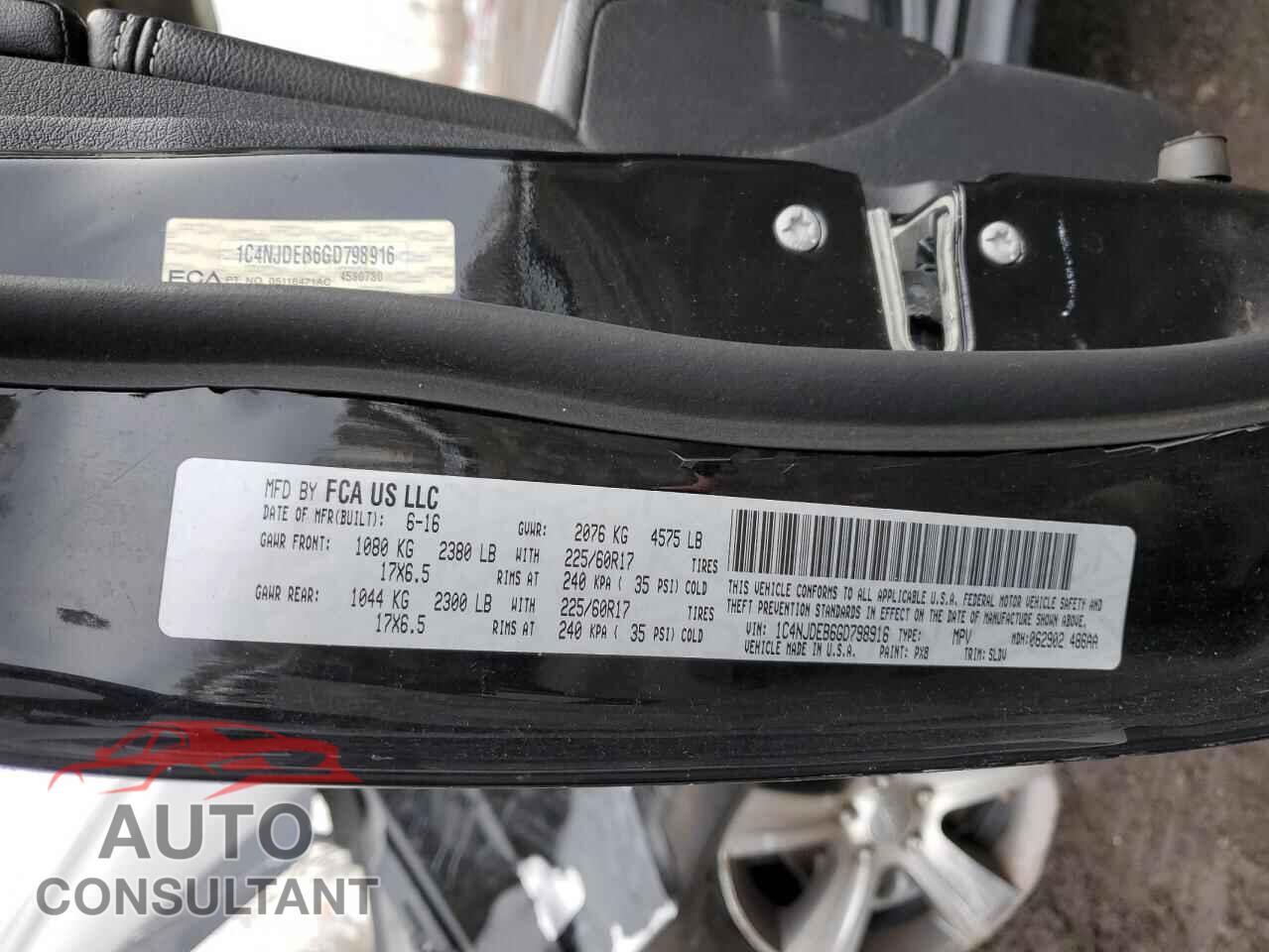 JEEP COMPASS 2016 - 1C4NJDEB6GD798916