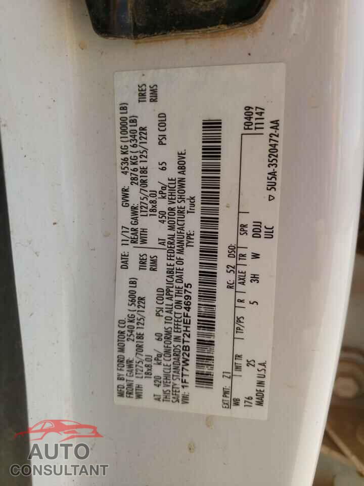 FORD F250 2017 - 1FT7W2BT2HEF46975