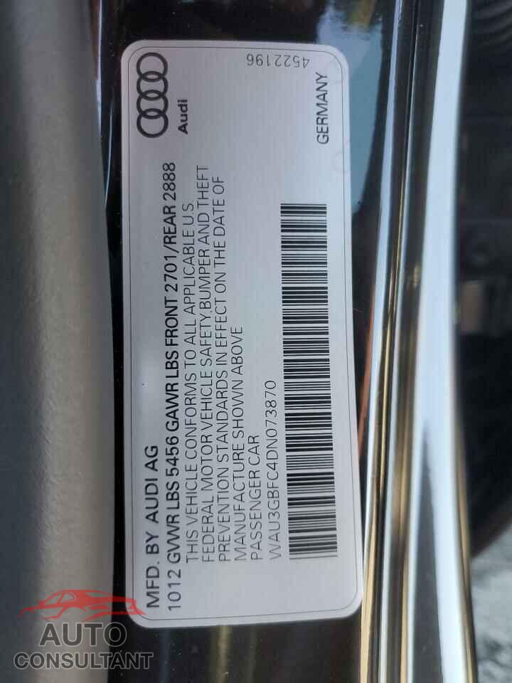 AUDI A7 2013 - WAU3GBFC4DN073870
