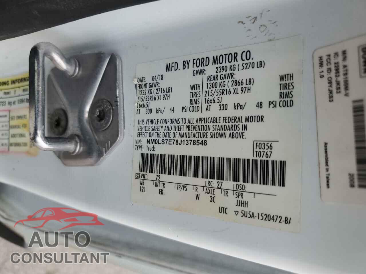 FORD TRANSIT 2018 - NM0LS7E78J1378548