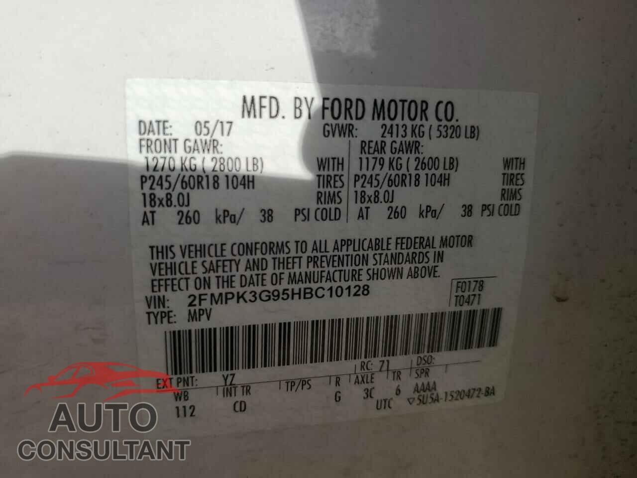 FORD EDGE 2017 - 2FMPK3G95HBC10128