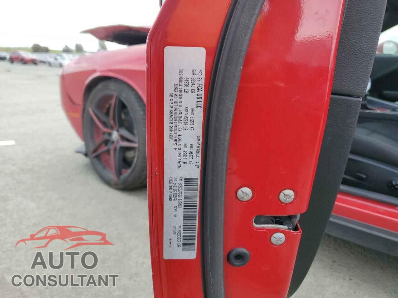 DODGE CHALLENGER 2017 - 2C3CDZAG6HH617013