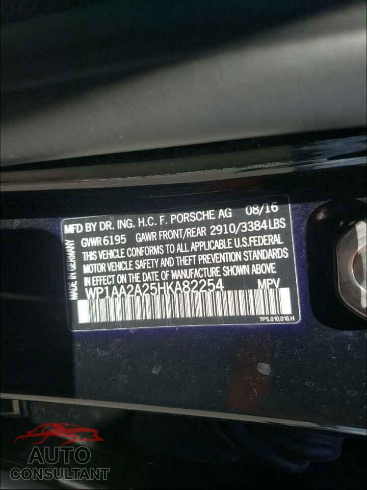PORSCHE CAYENNE 2017 - WP1AA2A25HKA82254