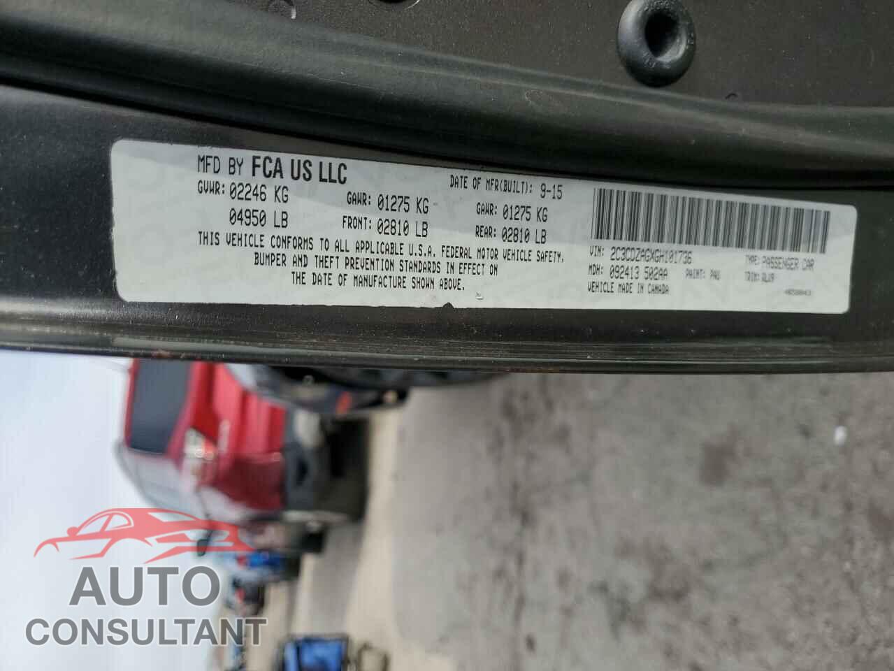 DODGE CHALLENGER 2016 - 2C3CDZAGXGH101736
