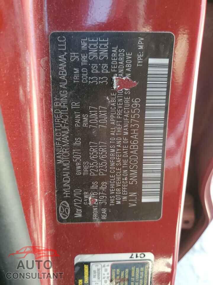 HYUNDAI SANTA FE 2010 - 5NMSGDAB6AH375596