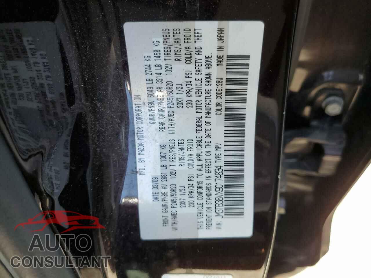 MAZDA CX-9 2009 - JM3TB38VX90174834