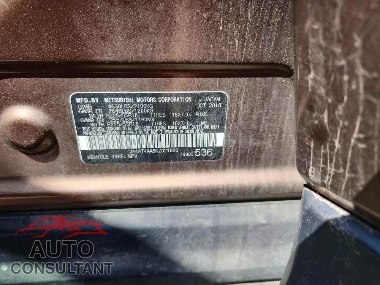 MITSUBISHI ECLIPSE 2019 - JA4AT4AA5KZ021820