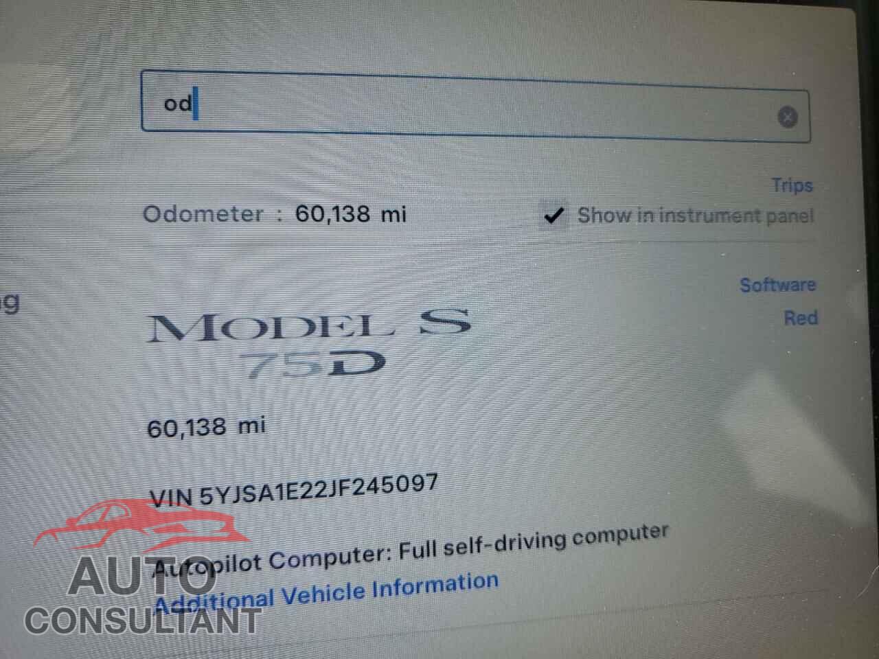 TESLA MODEL S 2018 - 5YJSA1E22JF245097