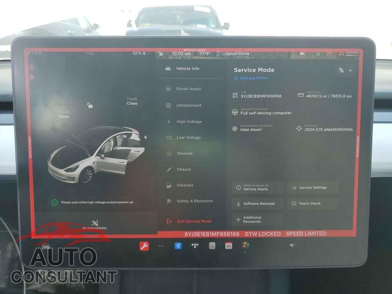 TESLA MODEL 3 2021 - 5YJ3E1EB1MF856168