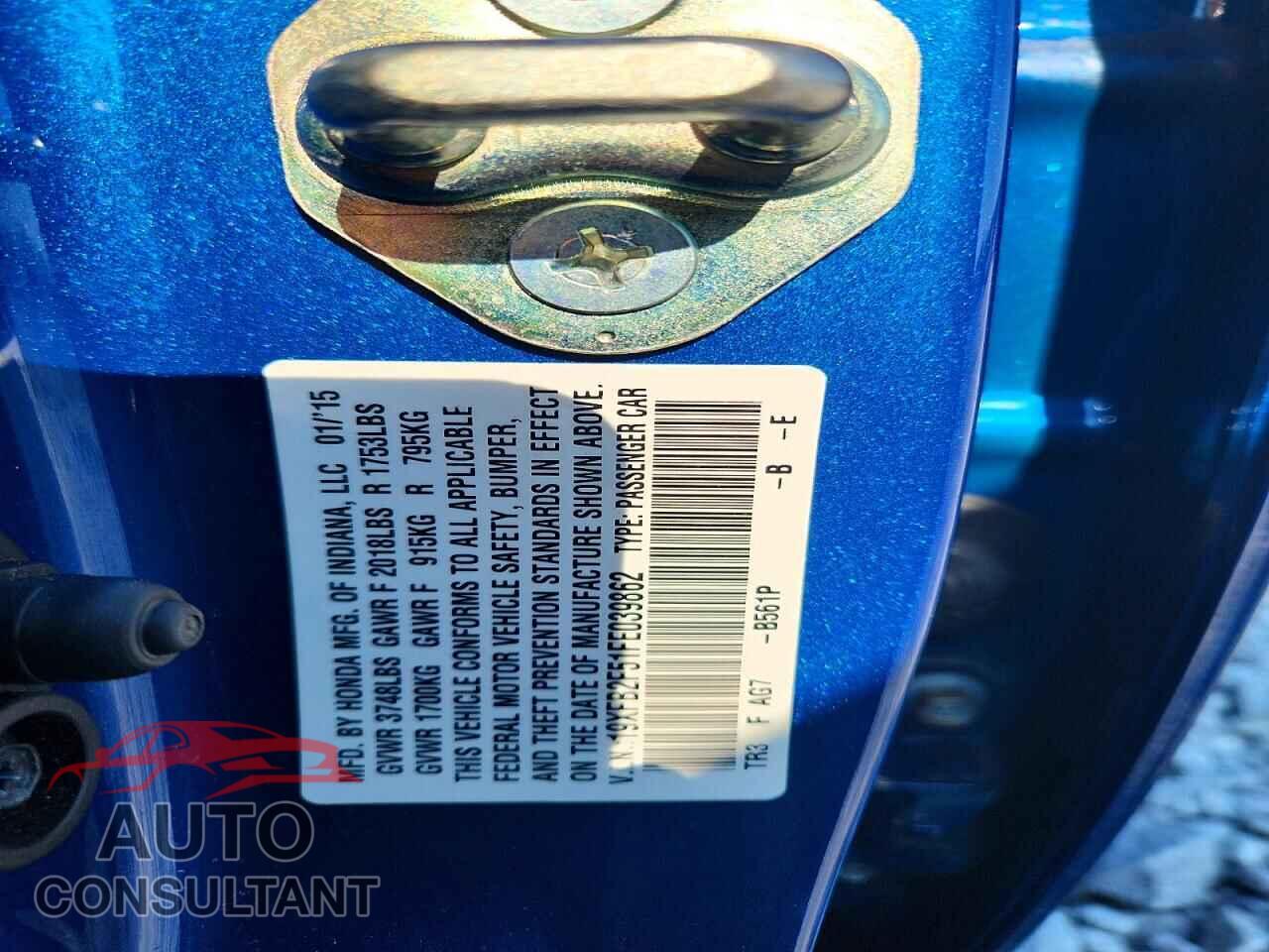 HONDA CIVIC 2015 - 19XFB2F51FE039862