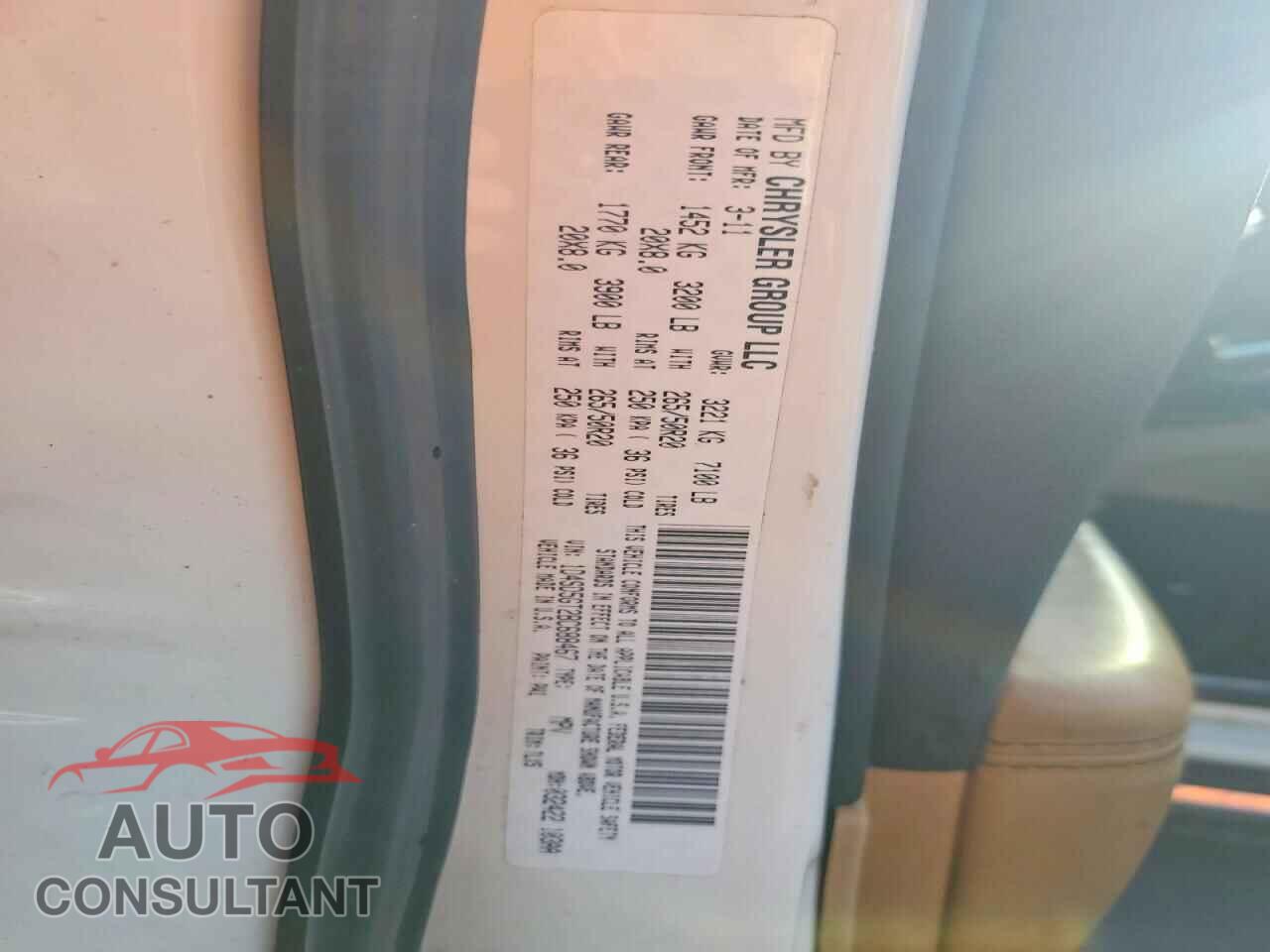 DODGE DURANGO 2011 - 1D4SD5GT2BC688467