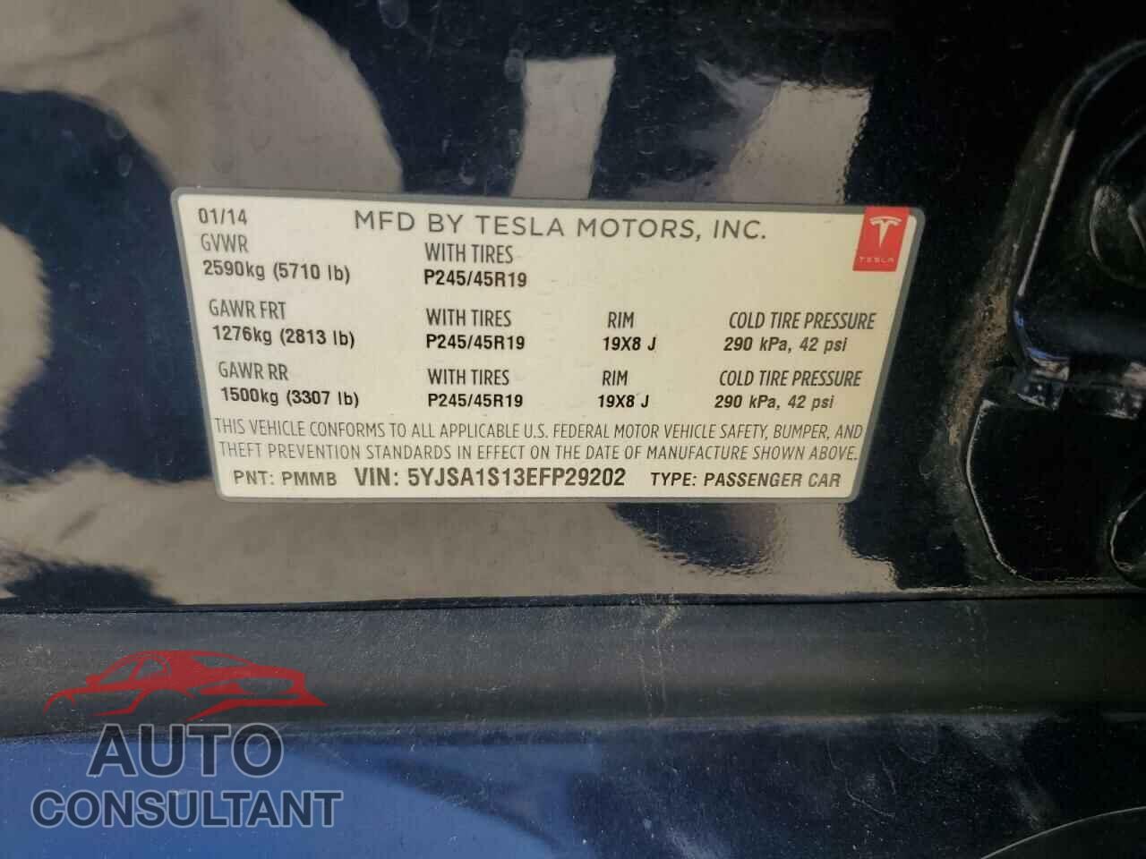 TESLA MODEL S 2014 - 5YJSA1S13EFP29202