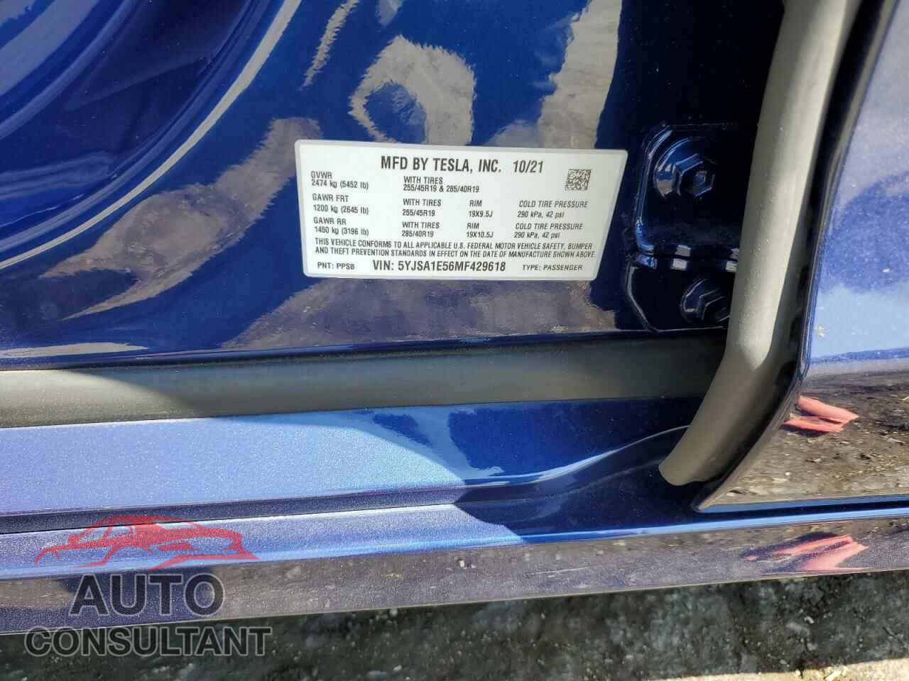 TESLA MODEL S 2021 - 5YJSA1E56MF429618