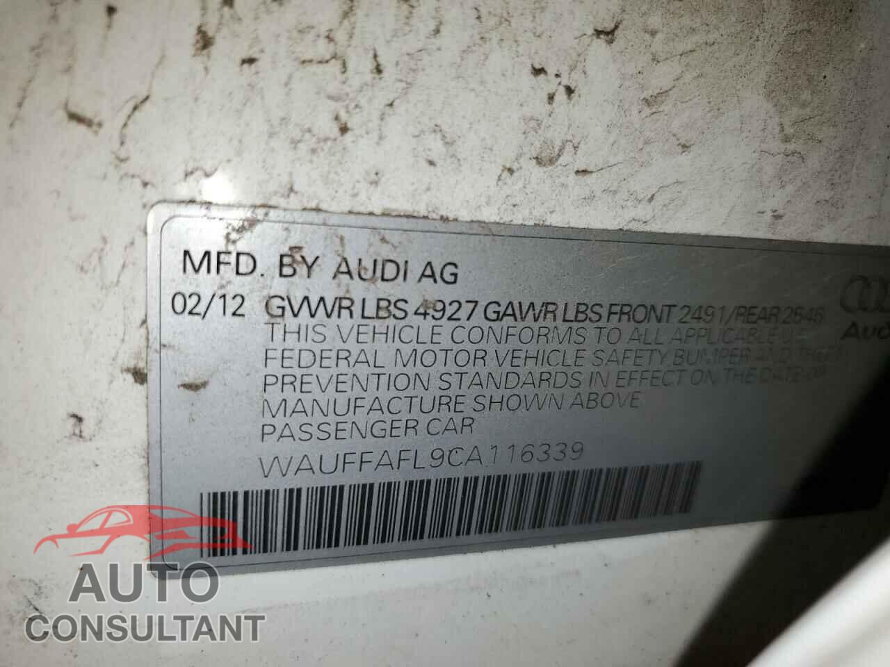 AUDI A4 2012 - WAUFFAFL9CA116339