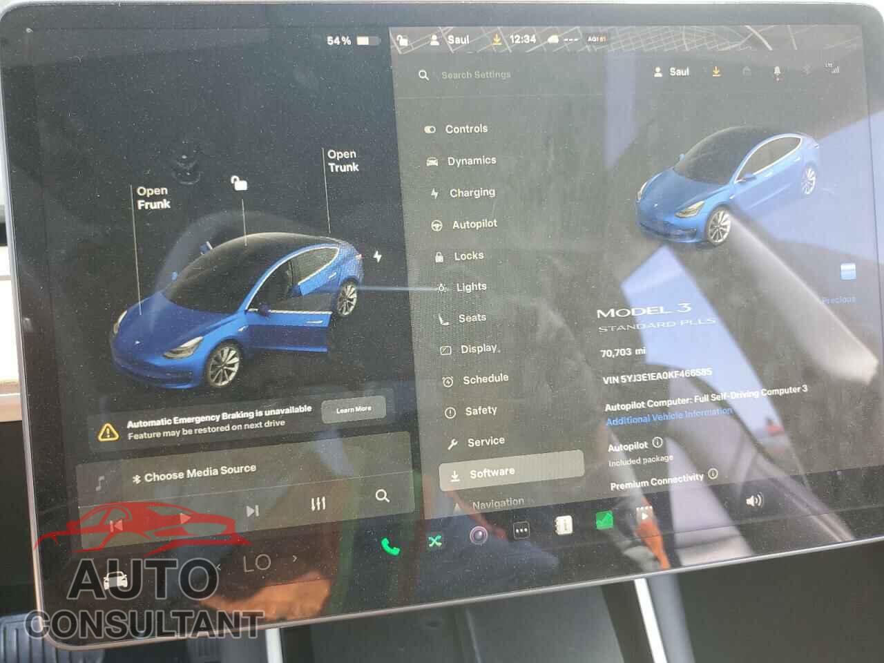 TESLA MODEL 3 2019 - 5YJ3E1EA0KF466585