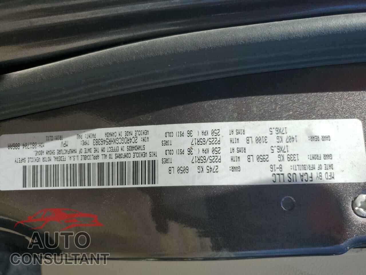 DODGE CARAVAN 2017 - 2C4RDGCGXHR546383