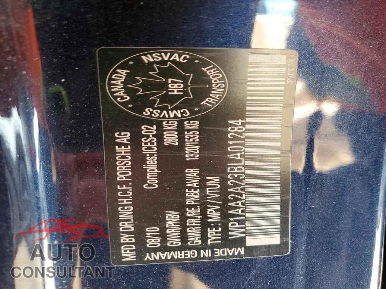 PORSCHE CAYENNE 2011 - WP1AA2A23BLA01284