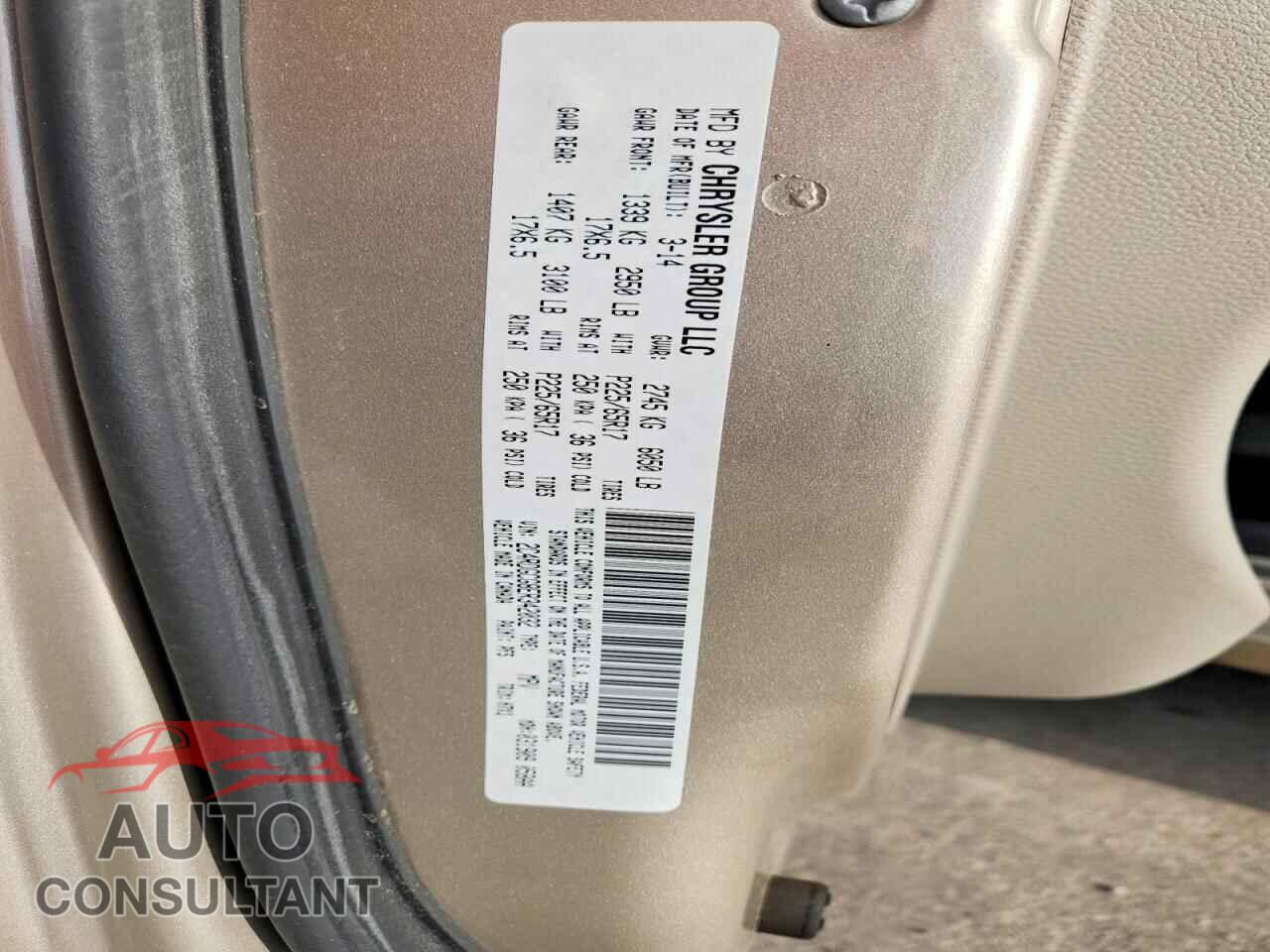 DODGE CARAVAN 2014 - 2C4RDGCG8ER342032