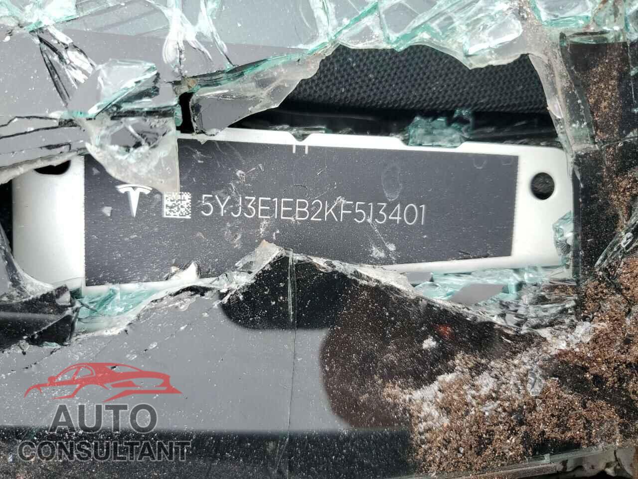 TESLA MODEL 3 2019 - 5YJ3E1EB2KF513401
