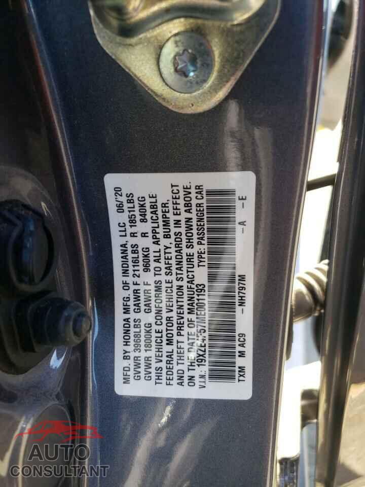 HONDA INSIGHT 2021 - 19XZE4F57ME001193