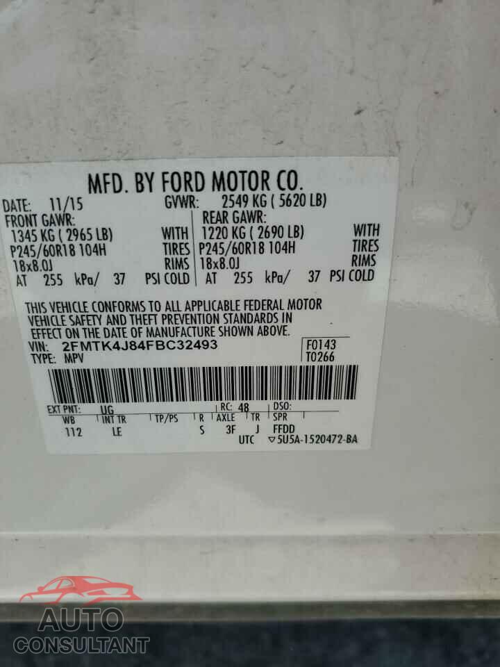 FORD EDGE 2015 - 2FMTK4J84FBC32493