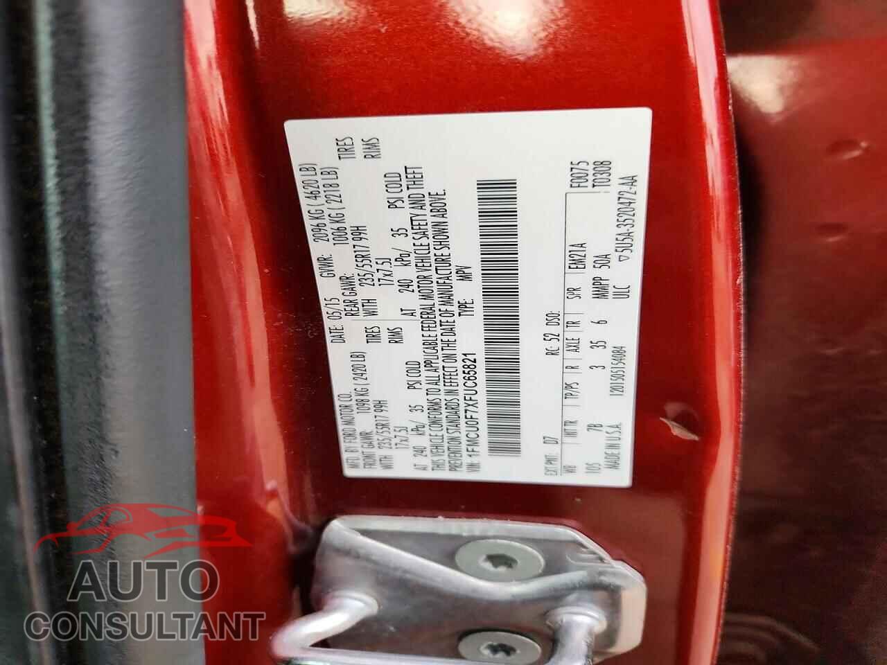 FORD ESCAPE 2015 - 1FMCU0F7XFUC65821