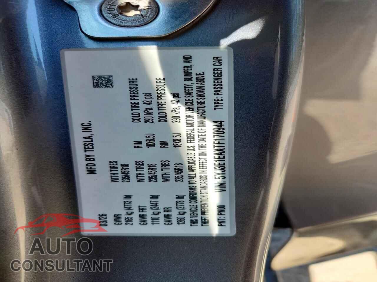 TESLA MODEL 3 2026 - 5YJ3E1EAXTF170944