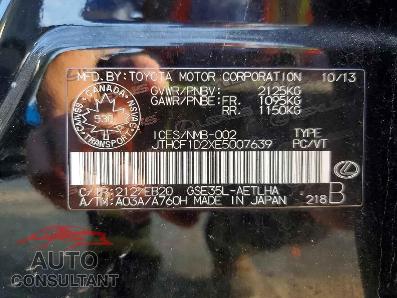 LEXUS IS 2014 - JTHCF1D2XE5007639