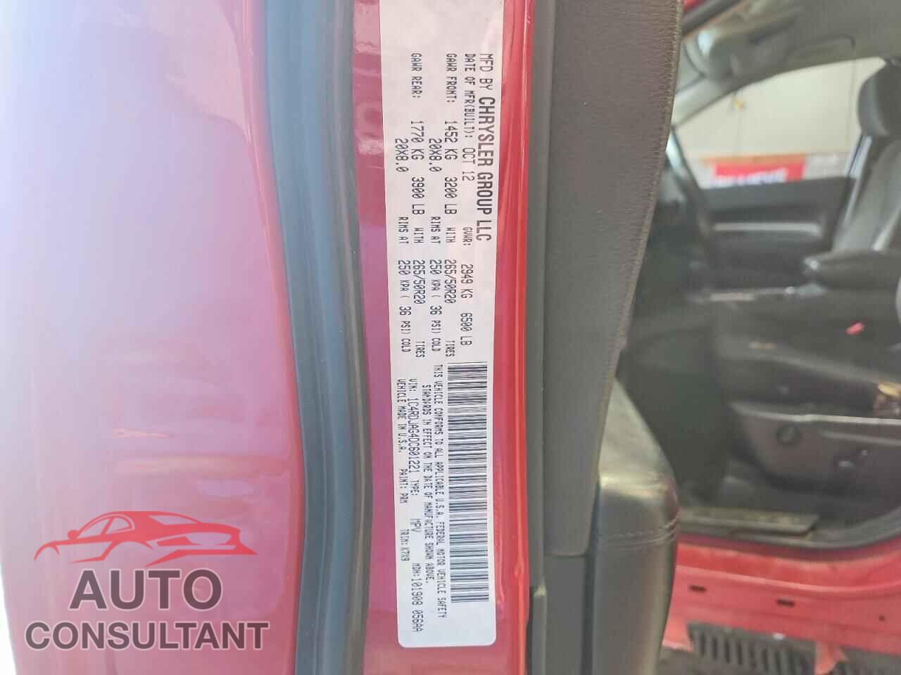 DODGE DURANGO 2013 - 1C4RDJAG4DC601221