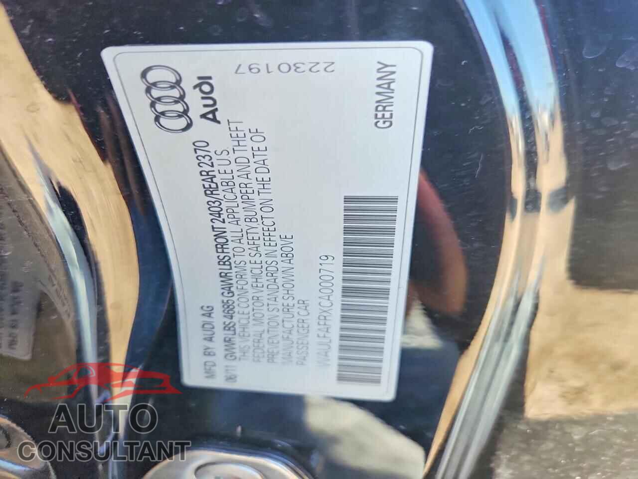 AUDI A5 2012 - WAULFAFRXCA000719