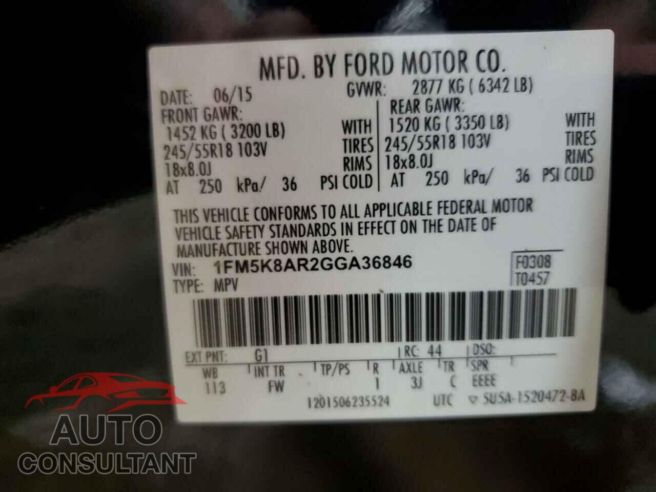 FORD EXPLORER 2016 - 1FM5K8AR2GGA36846