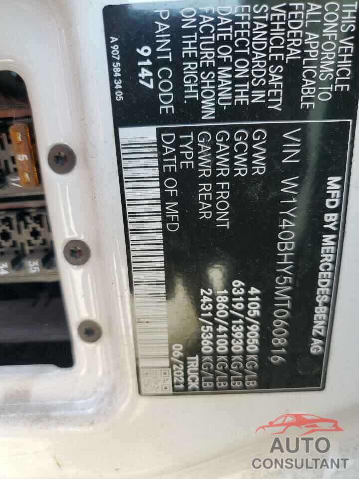MERCEDES-BENZ SPRINTER 2021 - W1Y40BHY5MT060816