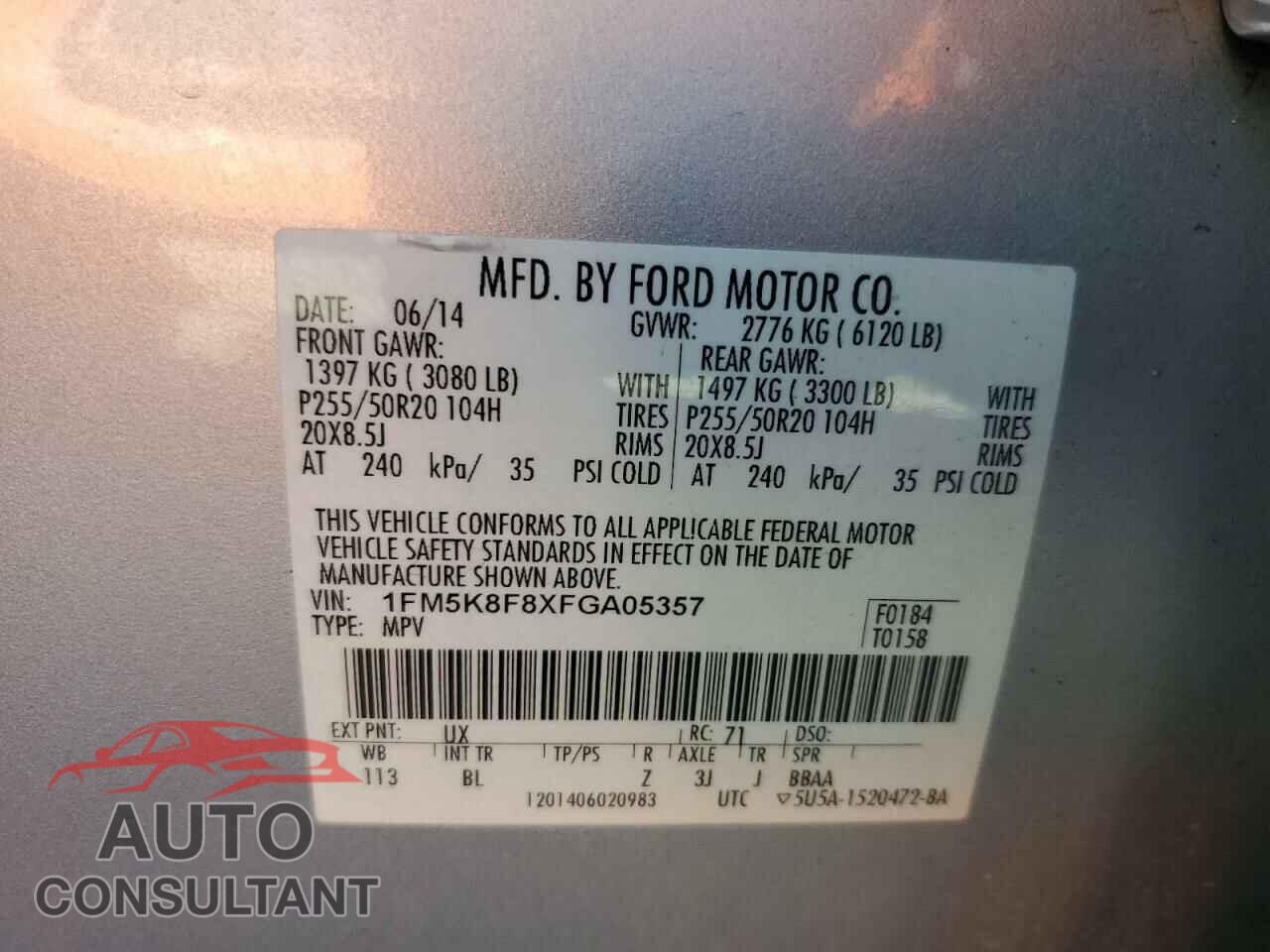 FORD EXPLORER 2015 - 1FM5K8F8XFGA05357