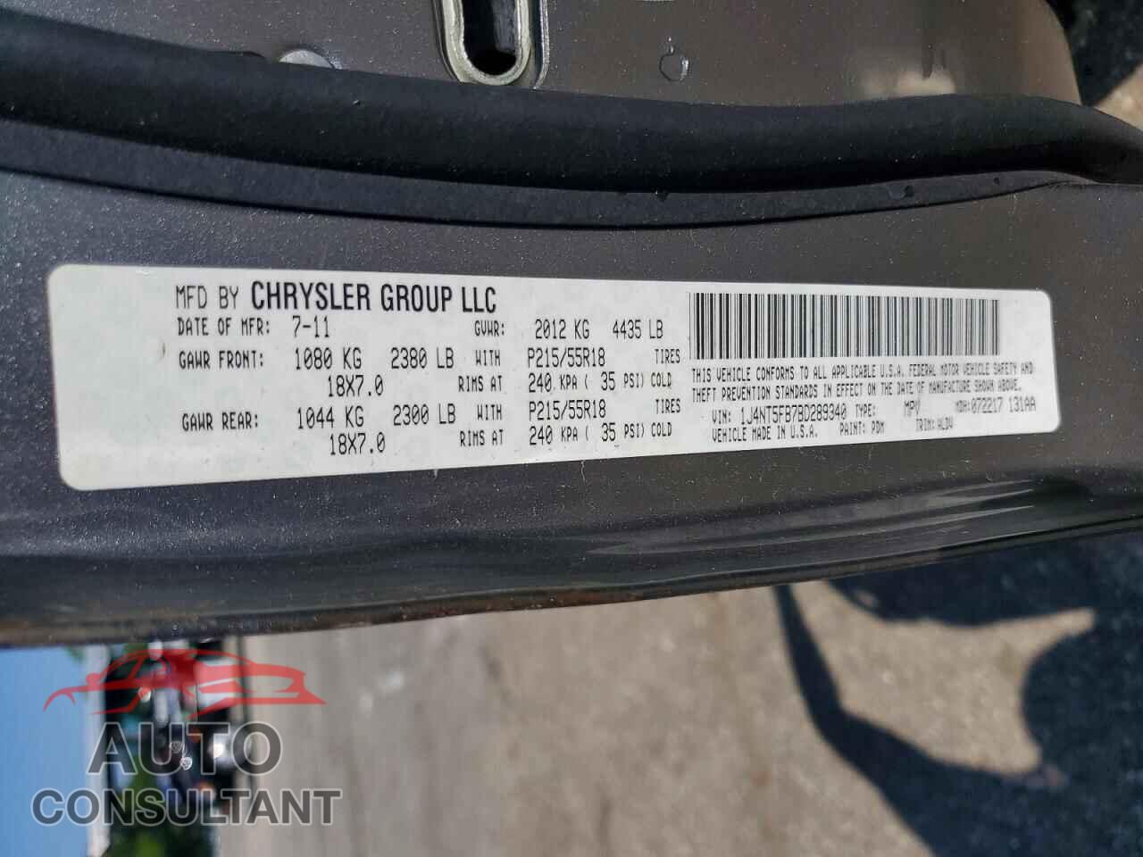 JEEP COMPASS 2011 - 1J4NT5FB7BD289340