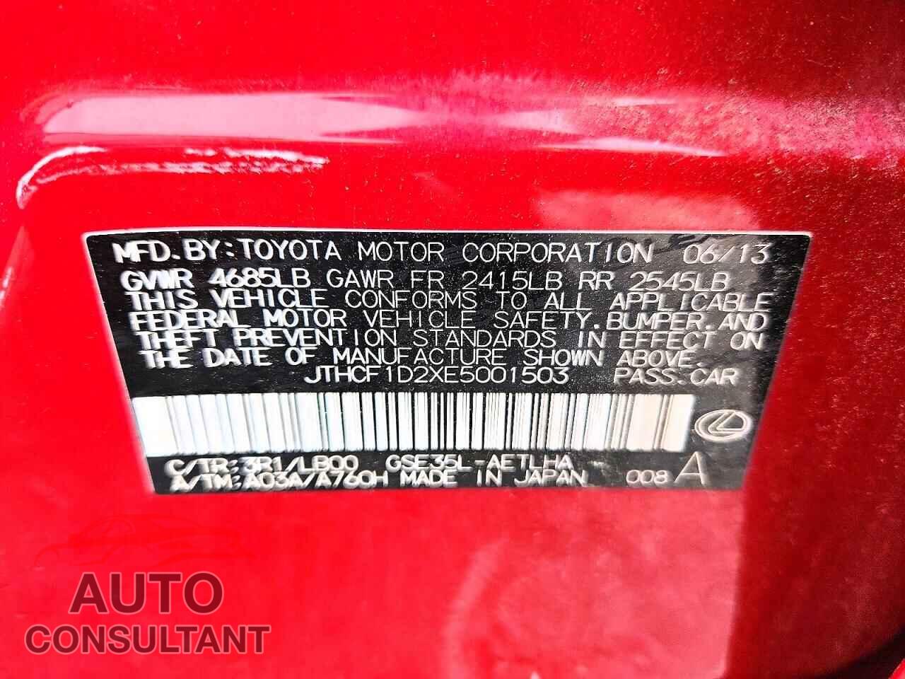 LEXUS IS 2014 - JTHCF1D2XE5001503