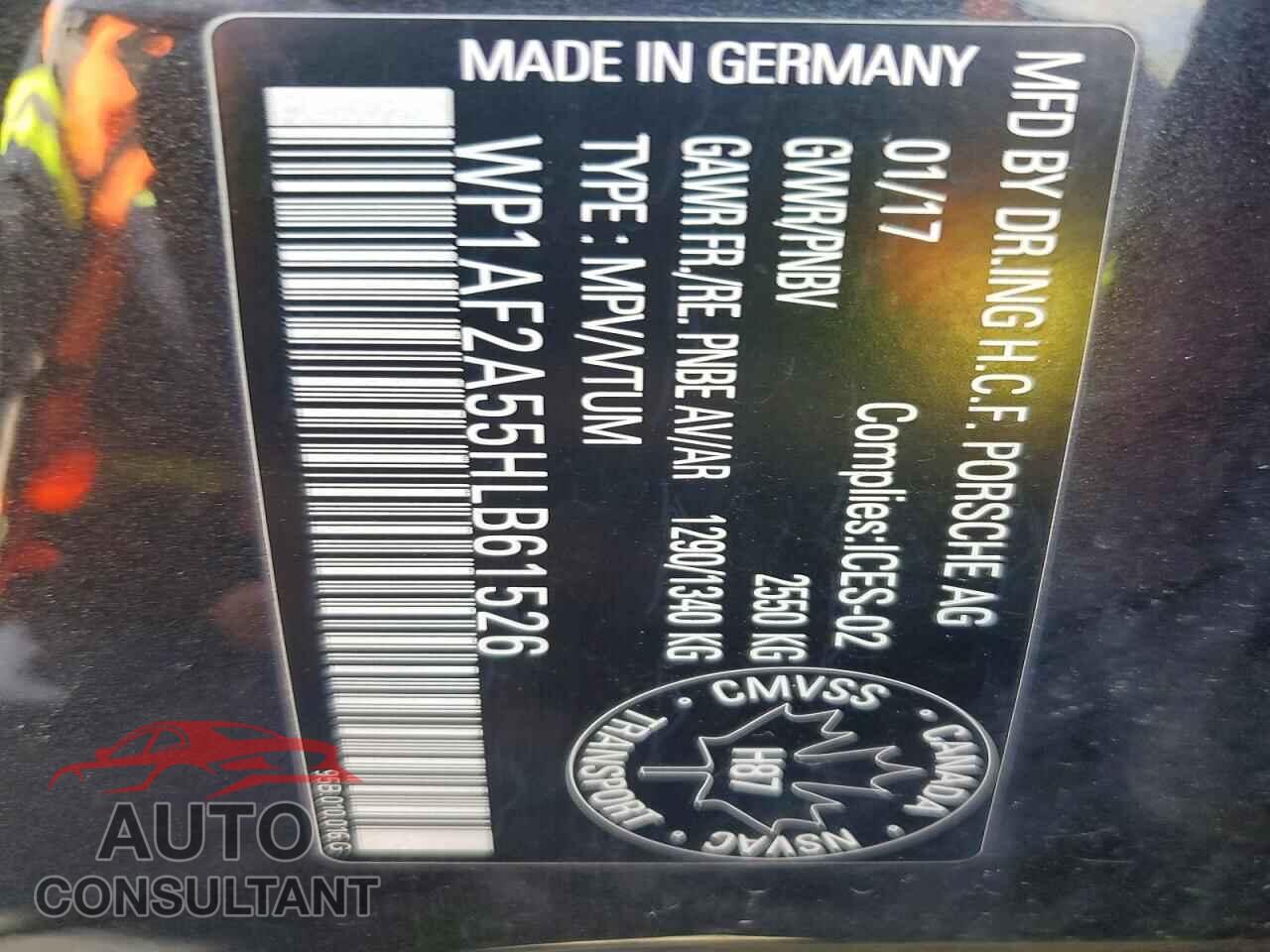 PORSCHE MACAN 2017 - WP1AF2A55HLB61526