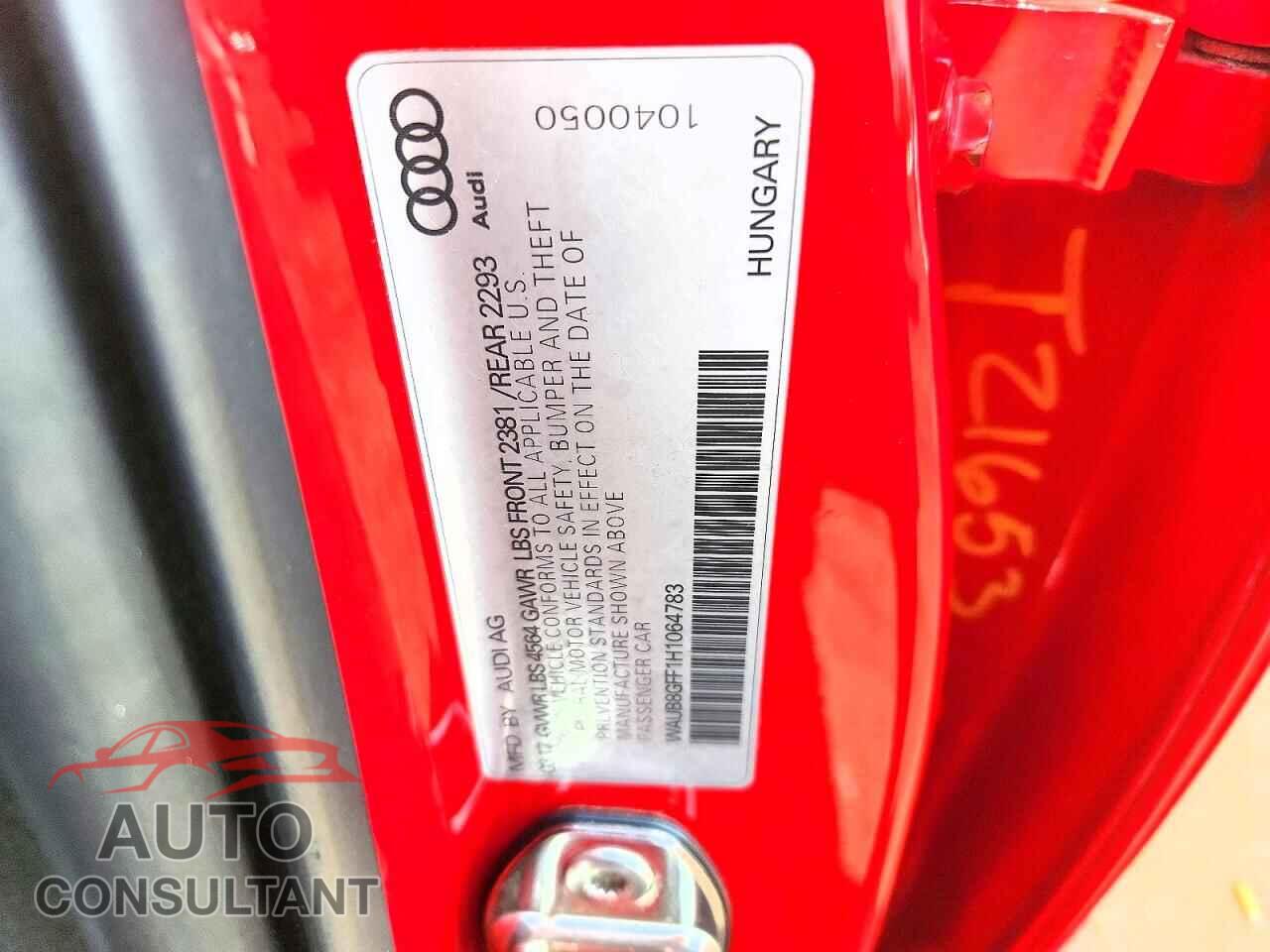 AUDI A3 2017 - WAUB8GFF1H1064783